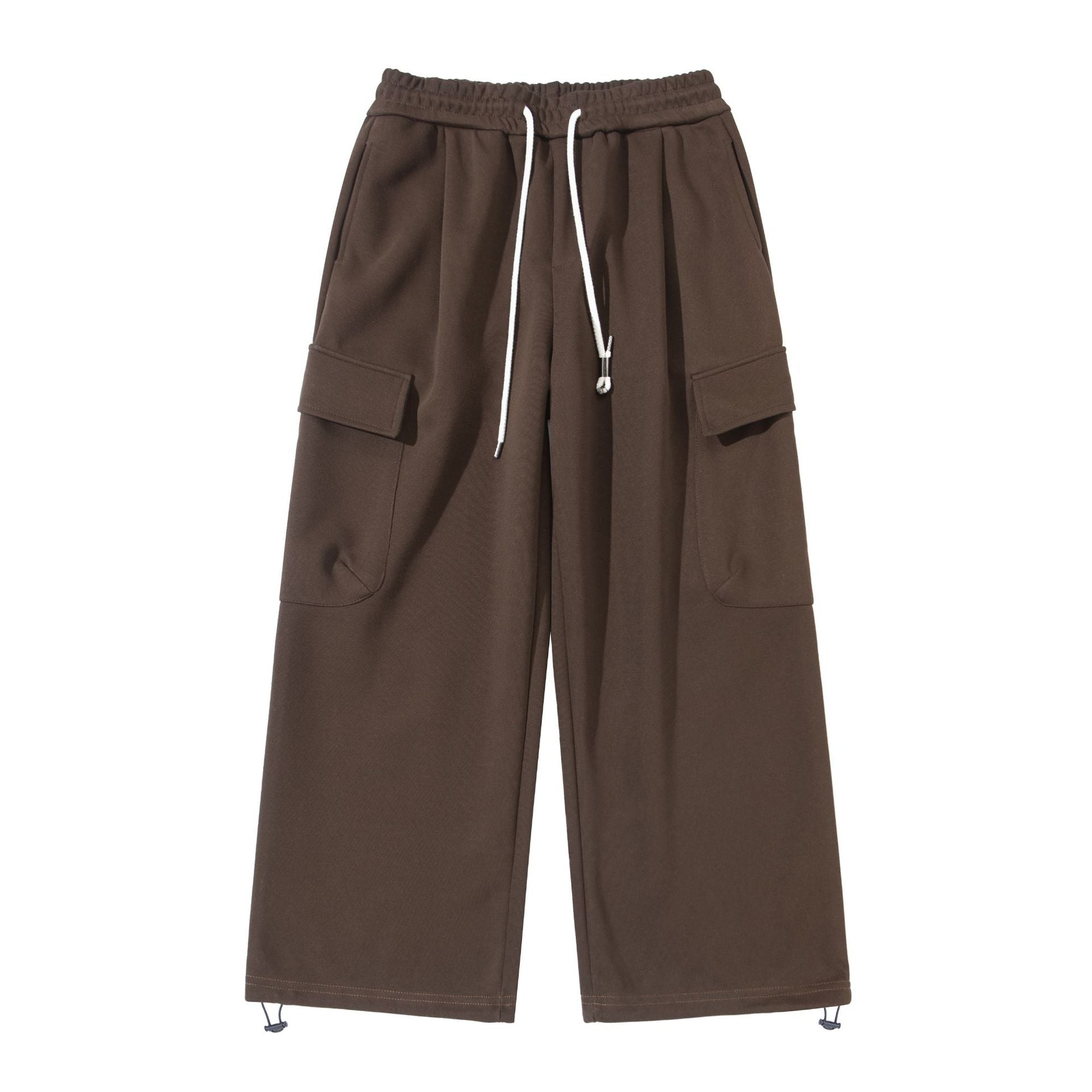 Unisex Cropped Cargo Sweatpants with elastic waistband, drawstring and adjustable hem
