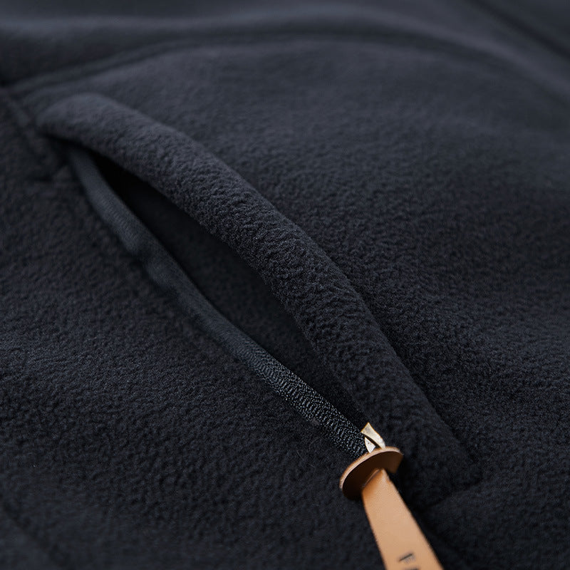 Men's teddy fleece vest with sherpa lining, stand-up collar, and zipper pockets Chichicherry