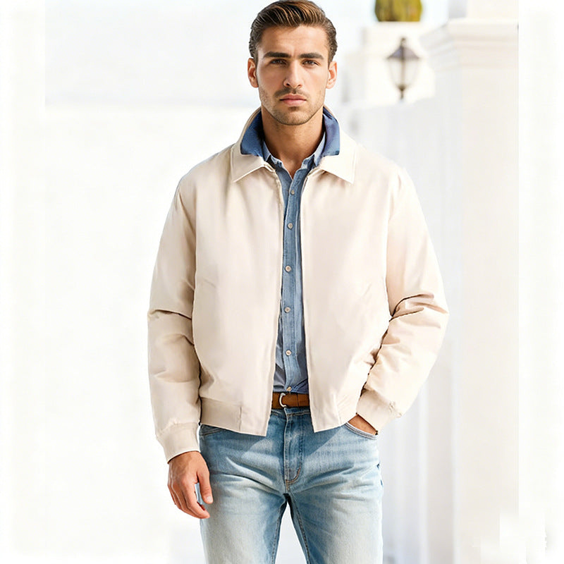 Men's Harrington jacket with zipper, lightly padded and ribbed cuffs Chichicherry