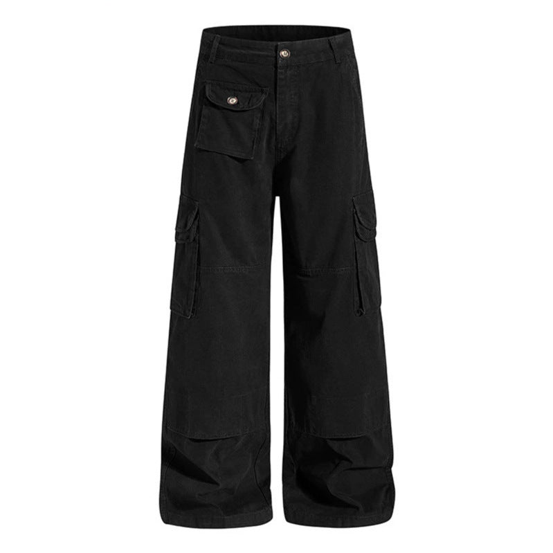 Women's Wide Cargo Culotte Pants with High Waist, Large Cargo Pockets and Casual Baggy Silhouette Chichicherry
