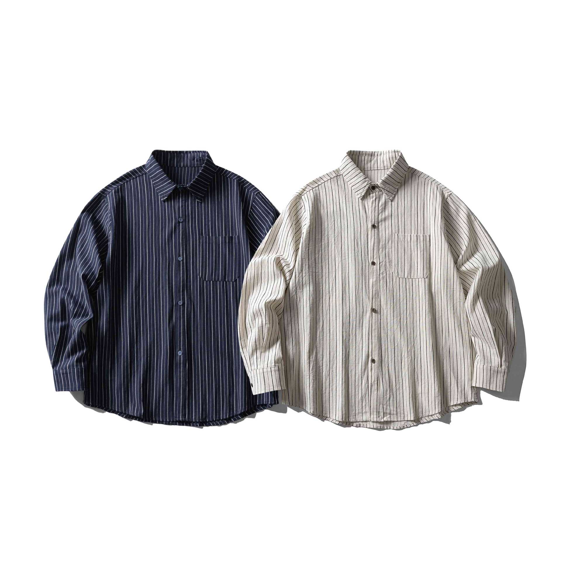 Unisex Oversize Longline shirt with pinstripes and chest pocket Chichicherry