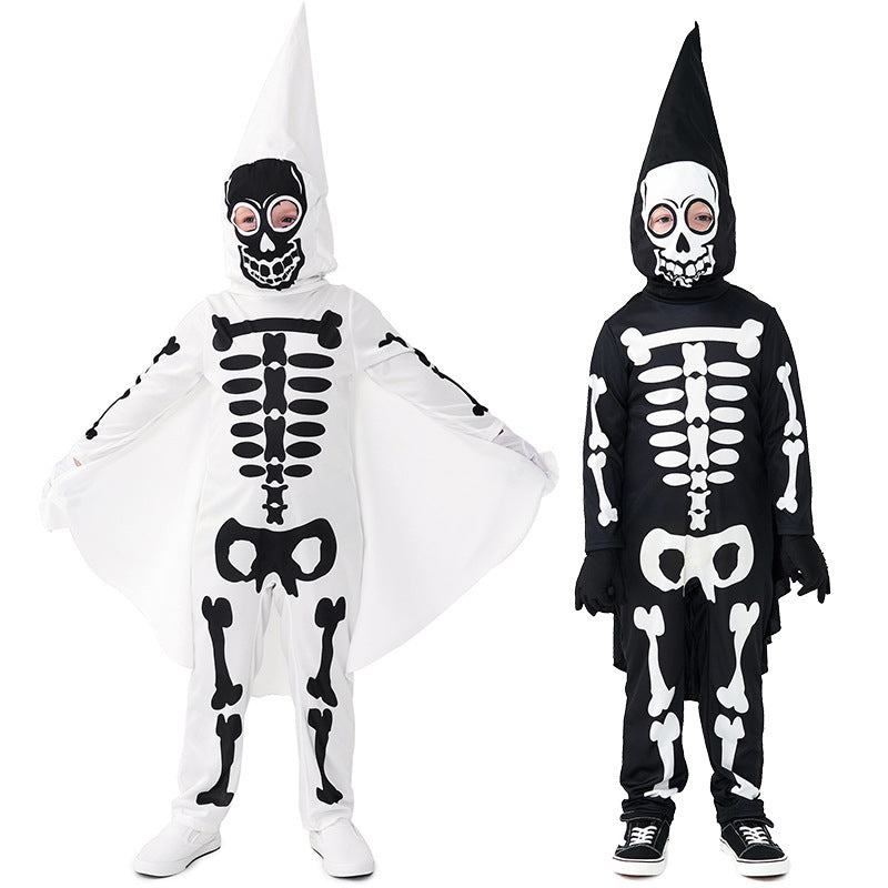 Women's skeleton costume with cloak and gloves Chichicherry