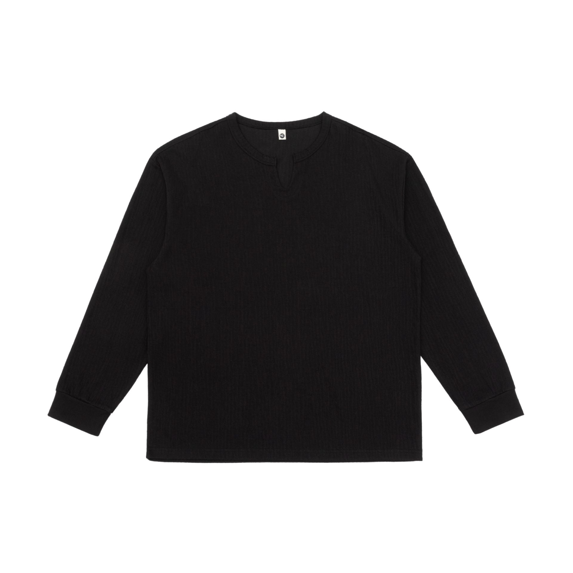 Unisex Lightweight Structured Long Sleeve Shirt with Slit Collar and Ribbed Cuffs Chichicherry