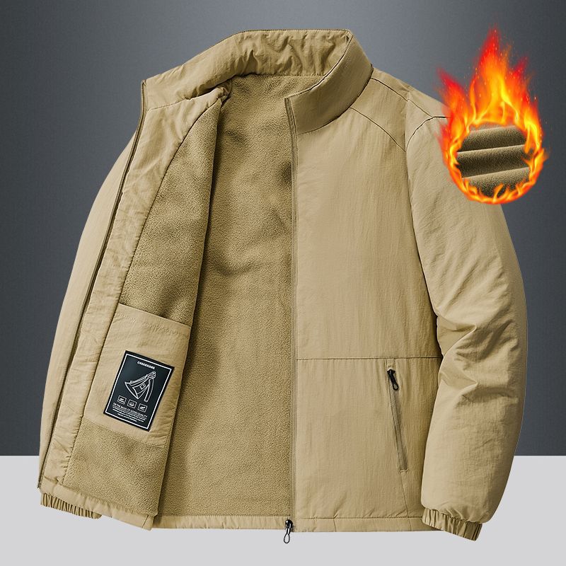 Men's lightweight transitional jacket with fleece lining and stand-up collar Chichicherry