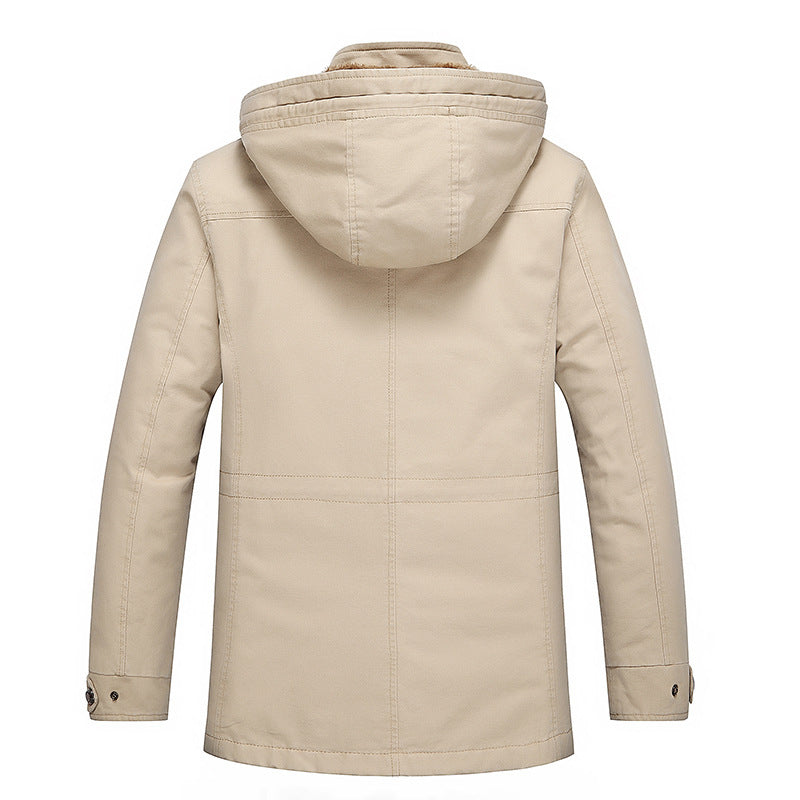 Men's mid-length field parka in urban style with teddy fleece lining Chichicherry
