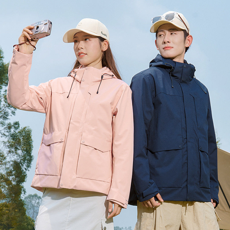 Men's Technical Waterproof Parka Jacket with Adjustable Hood and Multifunctional Pockets Chichicherry