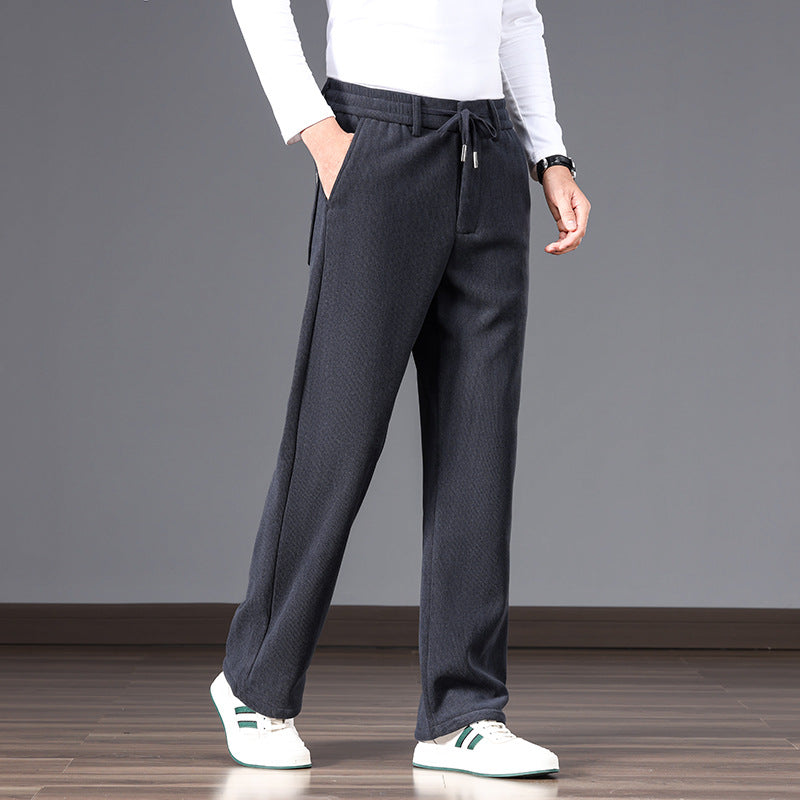 Men's Casual Relaxed-Fit Cotton Blend Sweatpants with Drawstring and Straight Leg Chichicherry