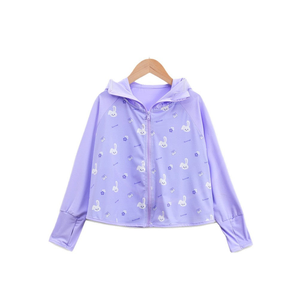 Girls transition jacket with hood and cute animal motif Chichicherry