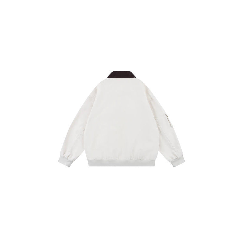 Unisex Oversized Blouson in Workwear style with cord collar and checked lined interior Chichicherry