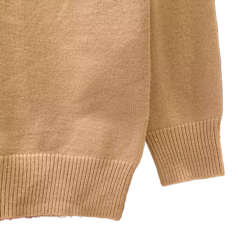 Herren Polokragen-Feinstrickpullover mit Emblem und gerippten Bündchen Chichicherry