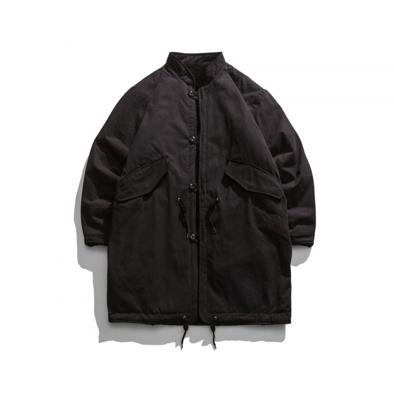 Men's Insulated Parka Jacket in Oversized Cut with Sherpa Lining and Drawstring Hem Chichicherry