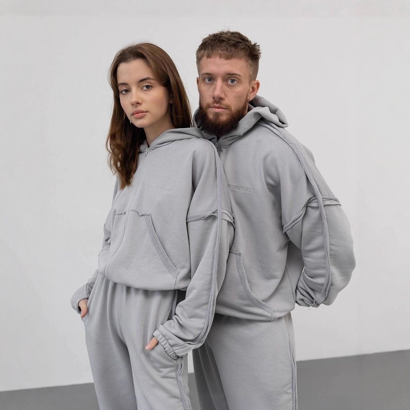 Unisex Oversize Hoodie-Set aus weichem Fleece mit Reißverschluss und Jogginghose Chichicherry