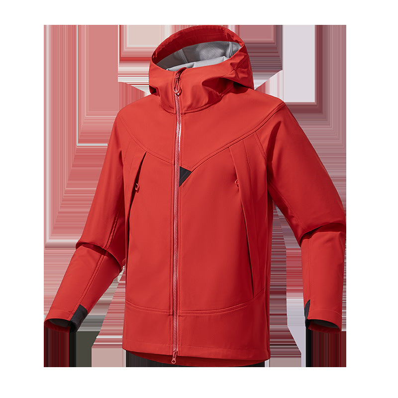 Men's Lightweight Softshell Hoodie Jacket with Windproof Breathable Membrane and Ergonomic Cut Chichicherry