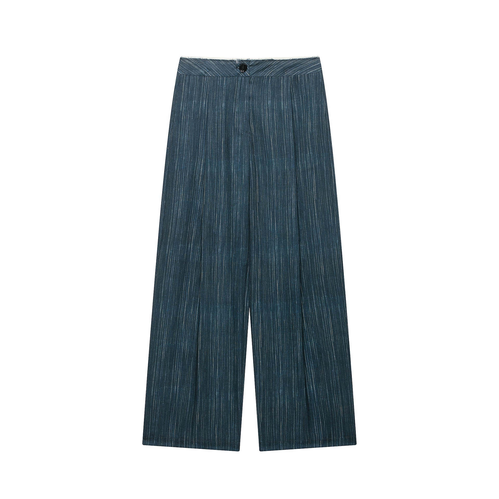 Women's Wide High Waist Trousers with Pinstripes and Wide Leg Chichicherry