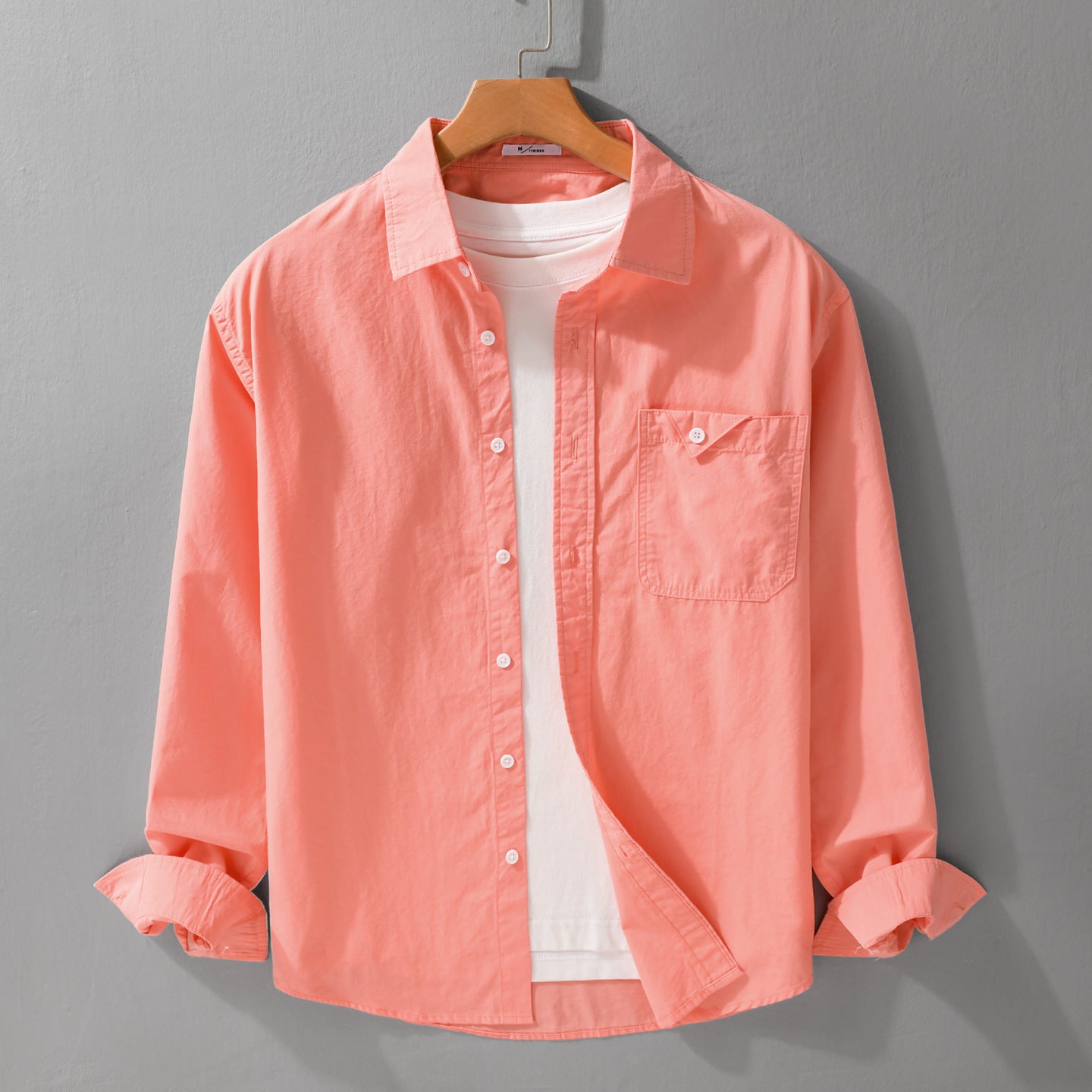 Men's layered shirt with integrated T-shirt layer and patch chest pocket Chichicherry