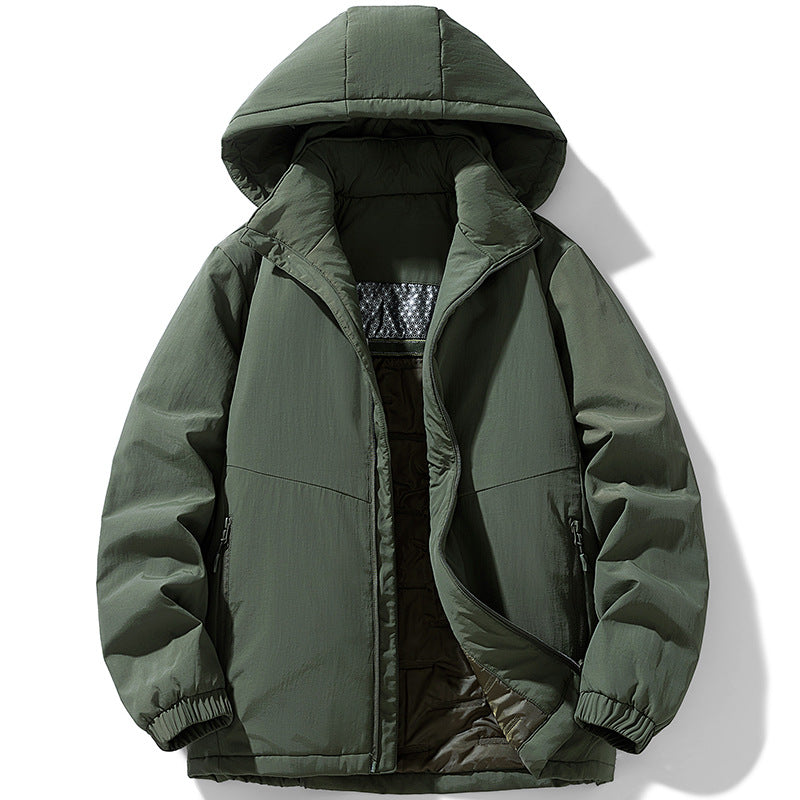 Men's Padded Thermal Winter Jacket with Hood, Water-Repellent Outer Shell and Zipper Pockets Chichicherry