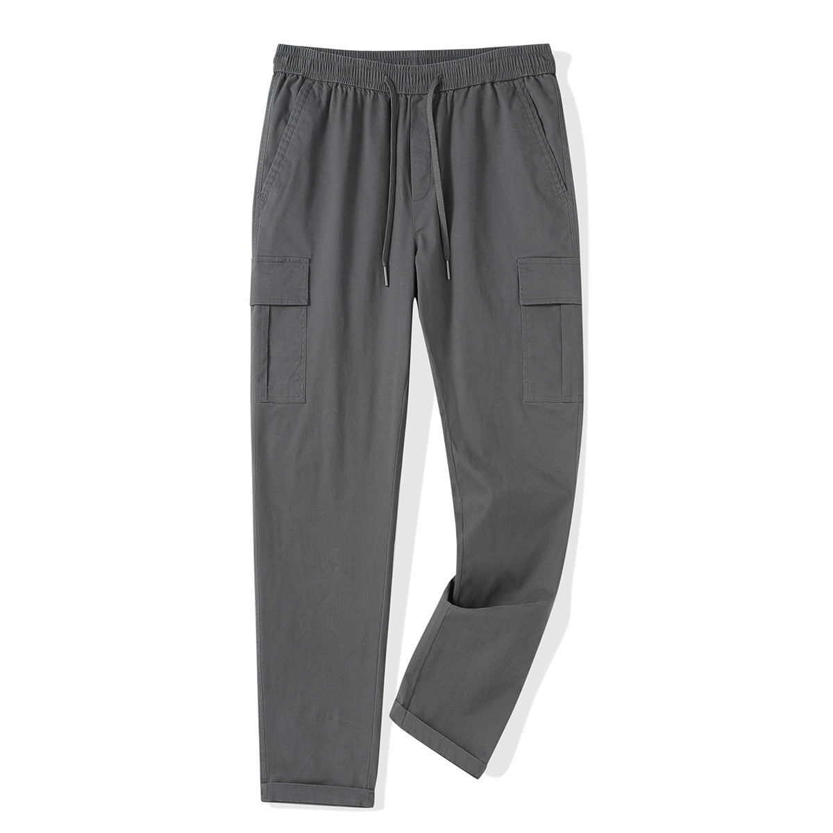Men's Cargo Jogging Pants with Elastic Waistband, Drawstring, and Flap Pockets Chichicherry