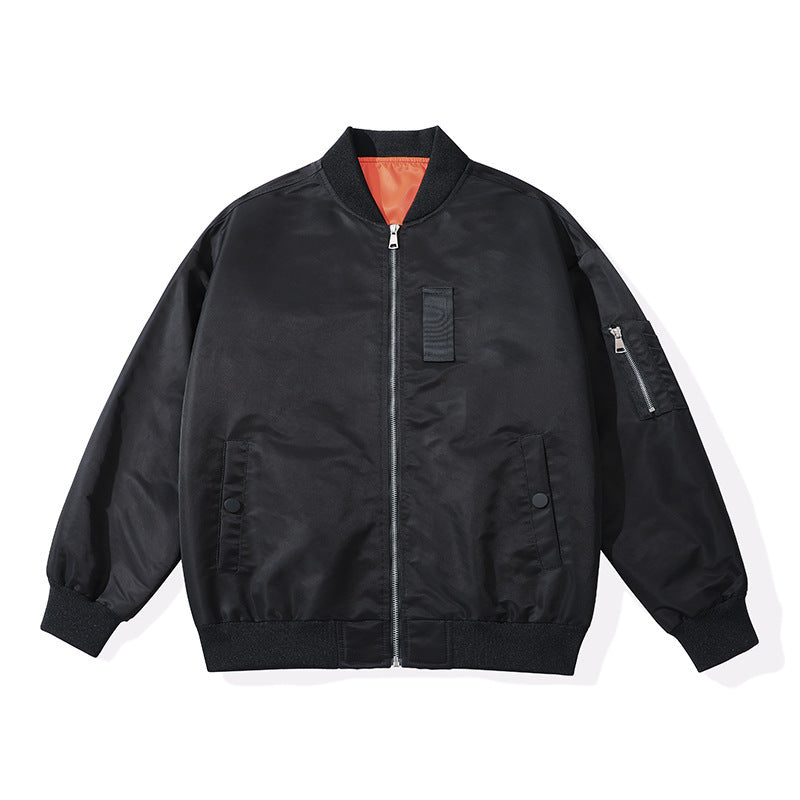 Men's Lightweight Flight Bomber Jacket with Water-Repellent Shell and Contrast Lining Chichicherry