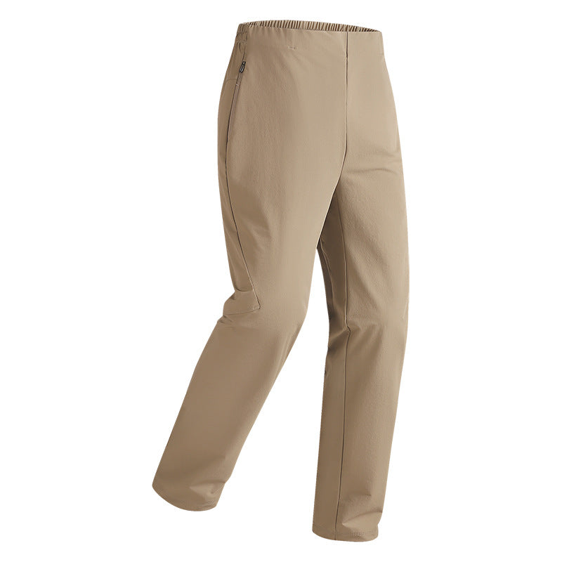 Women Elegant Stretch Pants with Zipper Pocket and Straight Cut Chichicherry