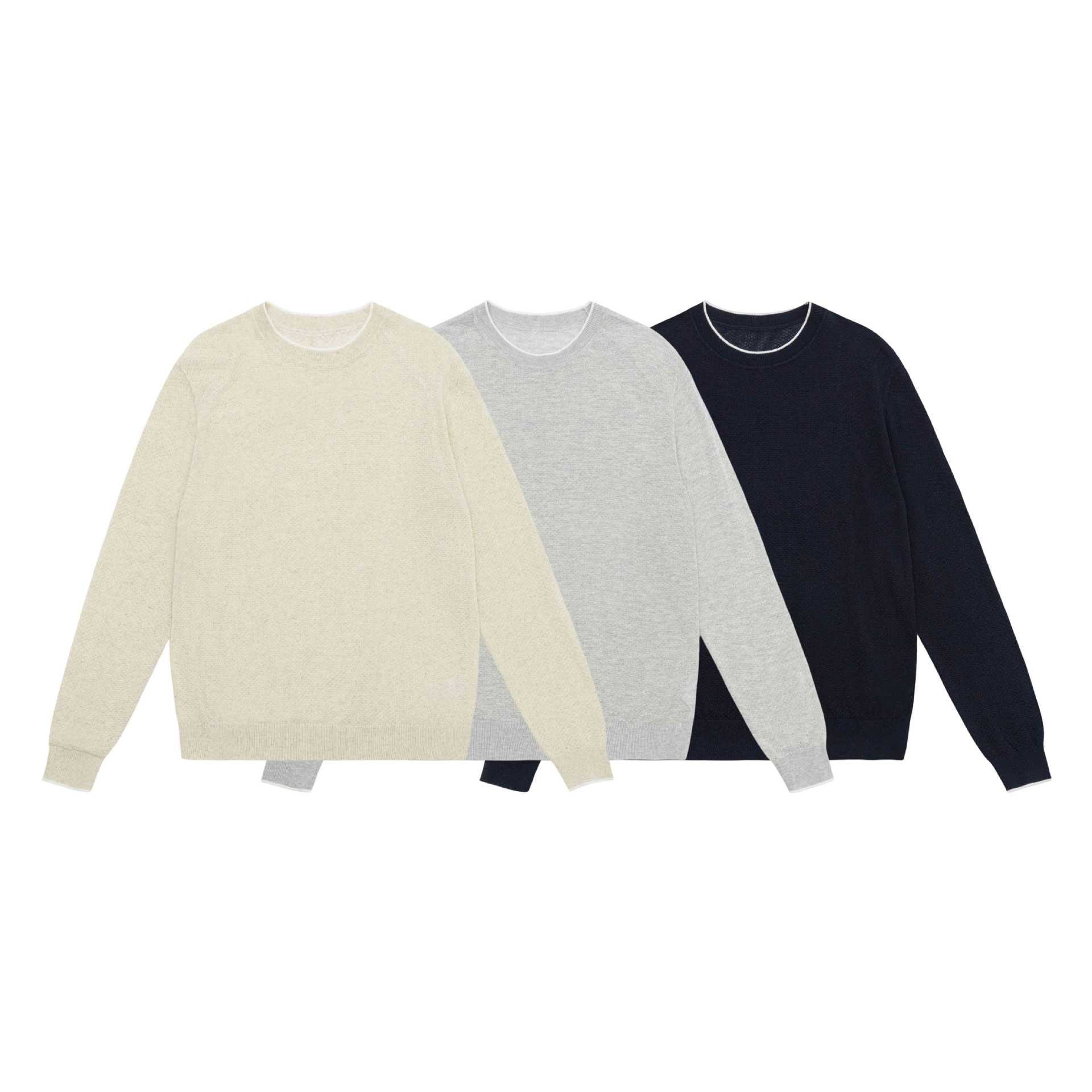 Unisex Lightweight crew neck sweater made of cotton blend with ribbed hem and raglan sleeves Chichicherry