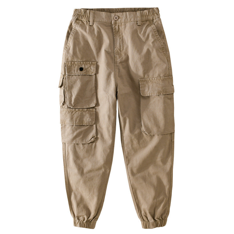 Men's Utility Cargo Joggers with Reinforced Leg Pockets and Elastic Ankle Cuff Chichicherry