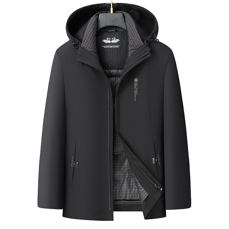Men's Softshell Parka with Quilted Thermal Lining and Hood Chichicherry