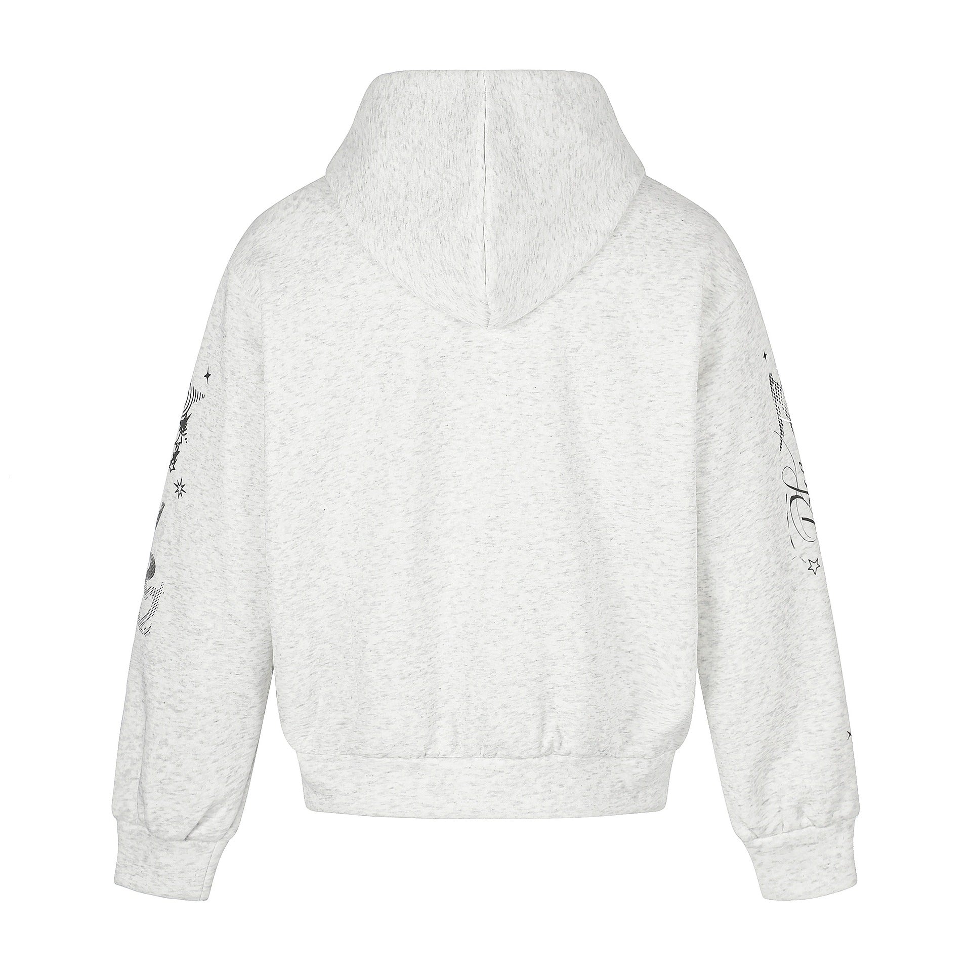 Unisex Printed Hooded Zip Jacket in Casual Boxy Cut with Full Zip Chichicherry