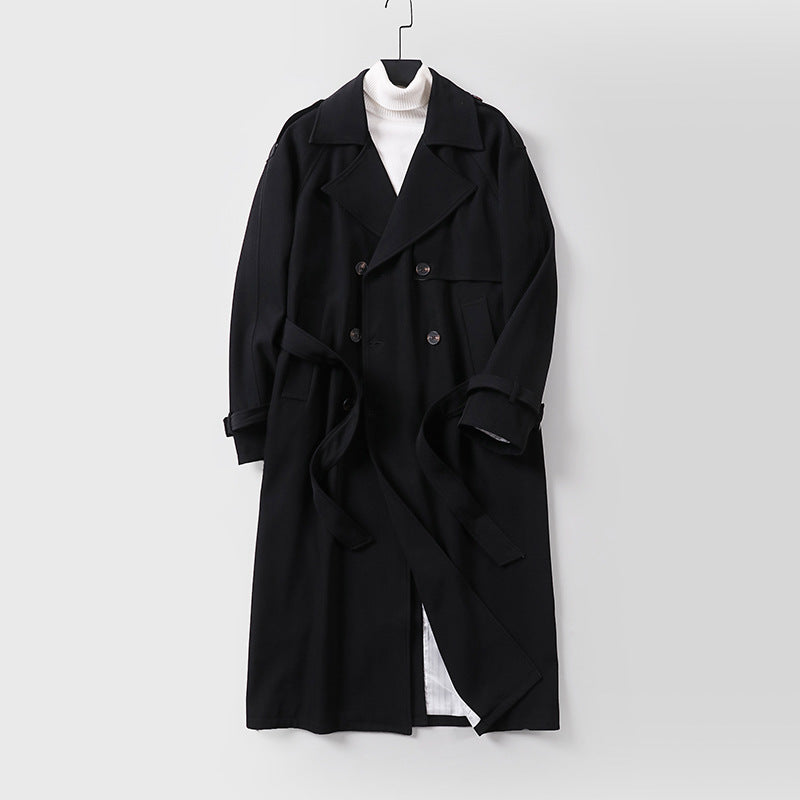 Women Double-Breasted Oversized Trench Coat with Wide Shawl Collar and Belt Chichicherry