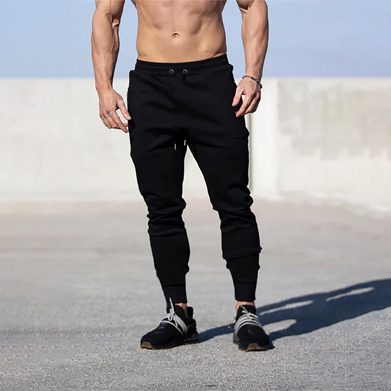 Men's Slim-Fit Jogging Pants with Elastic Waistband and Ribbed Cuffs Chichicherry