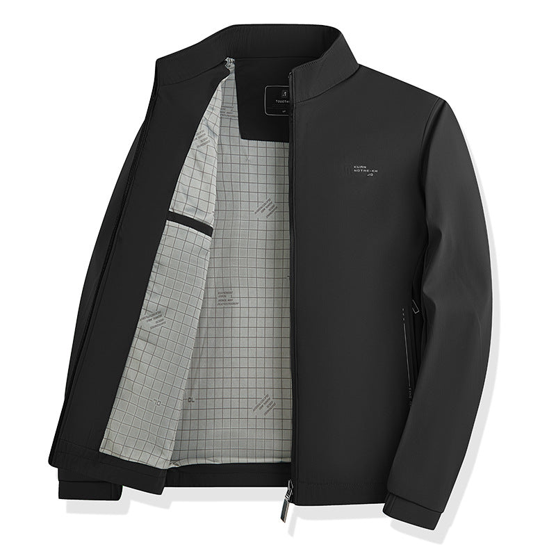 Men's Urban Stand-up Collar Blouson with Minimalist Softshell Look Chichicherry