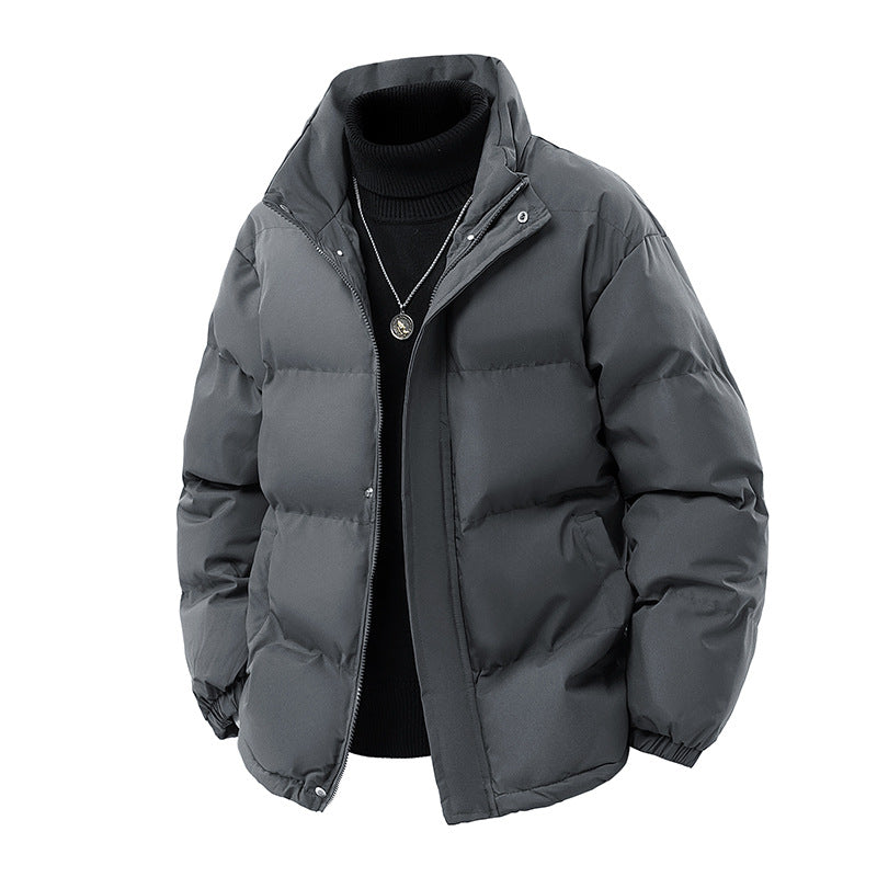 Men's Padded Oversized Puffer Jacket with Water-Repellent Shell, High Stand Collar and Concealed Zipper Chichicherry