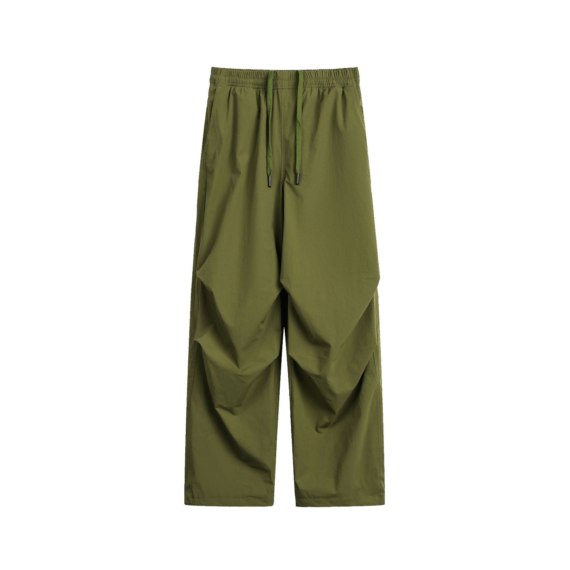 Men's Wide Relaxed Cargo Pants with Elastic Waistband and Drawstring
