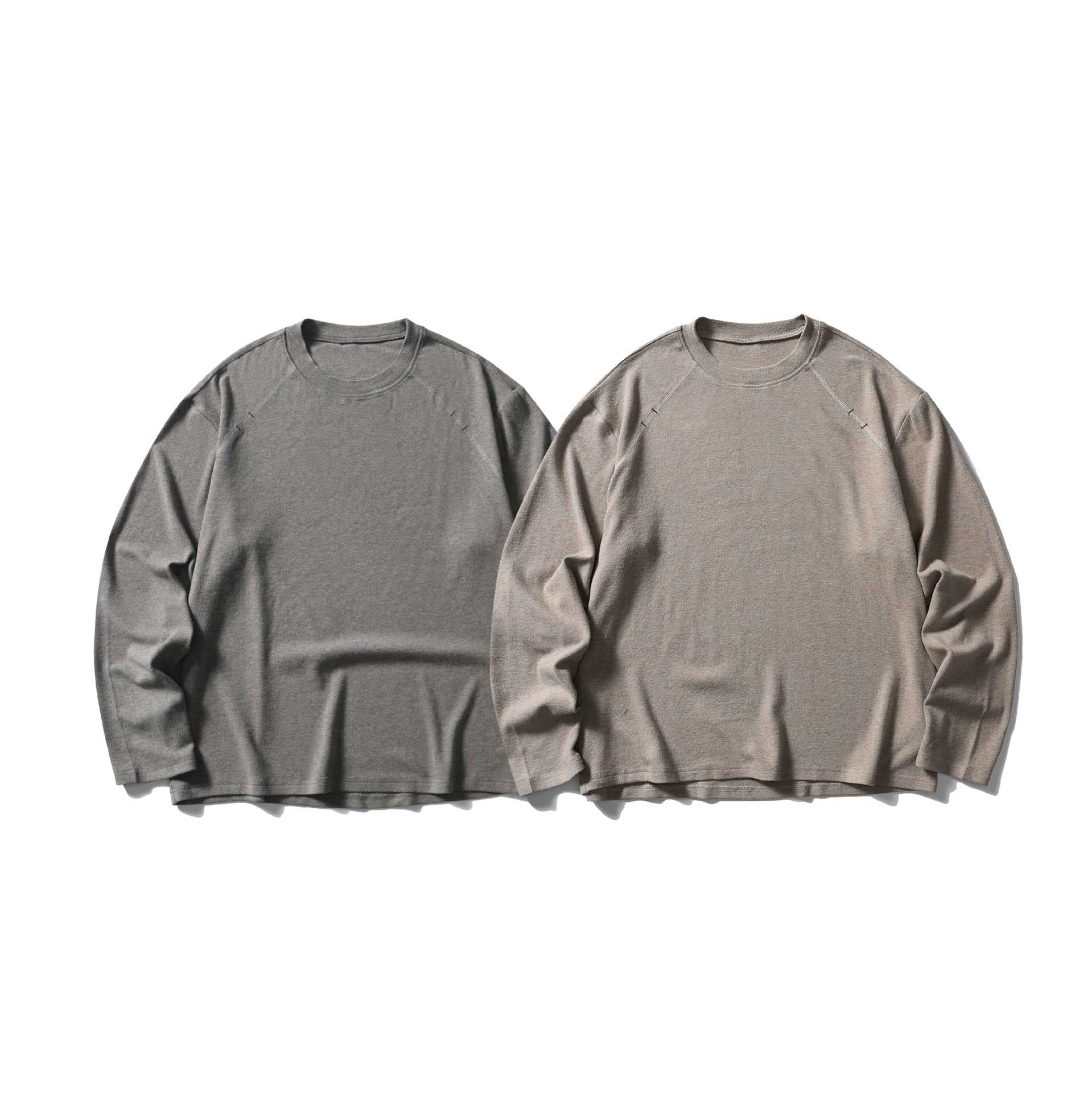 Unisex Oversize Round Neck Sweatshirt with Raglan Seams and Fine Waffle Texture Chichicherry