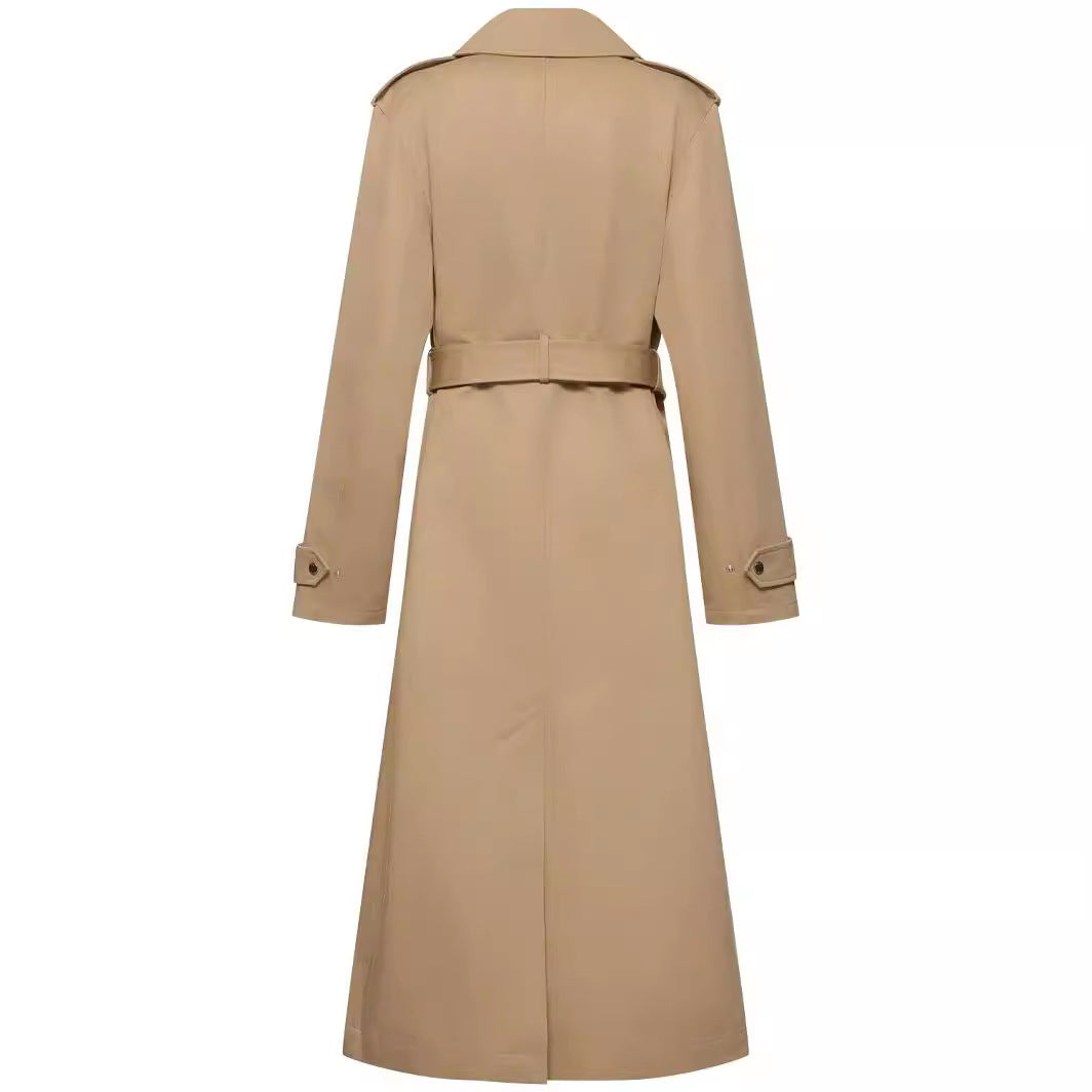 Women's floor-length oversized trench coat with zipper and wide shawl collar Chichicherry