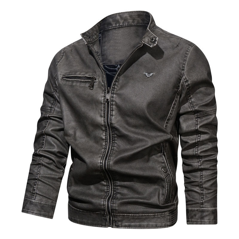 Men's denim bomber jacket in vintage look with zipper and sleeve padding Chichicherry