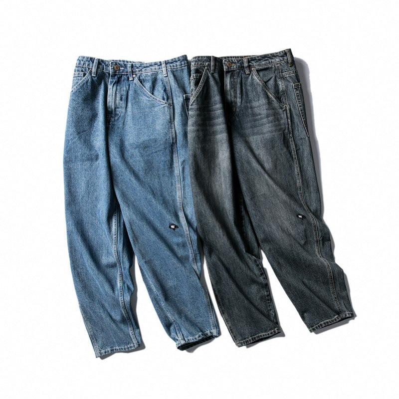 Men's Wide Baggy Jeans made of robust denim with a high waist and used wash Chichicherry