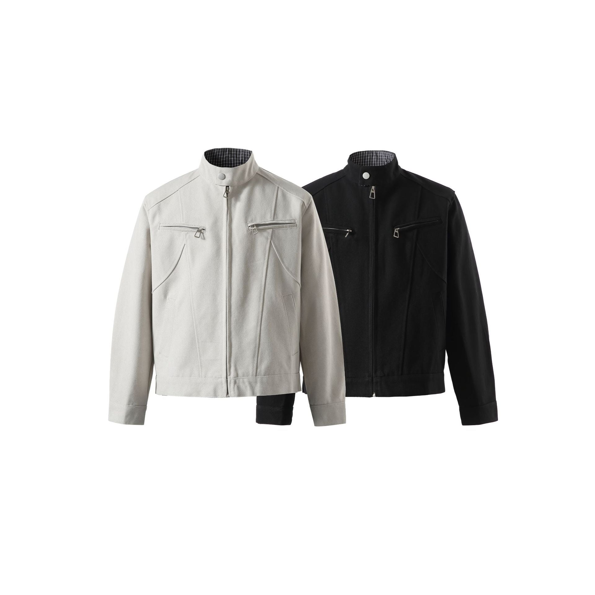 Men's short jacket with stand-up collar and zip pockets Chichicherry