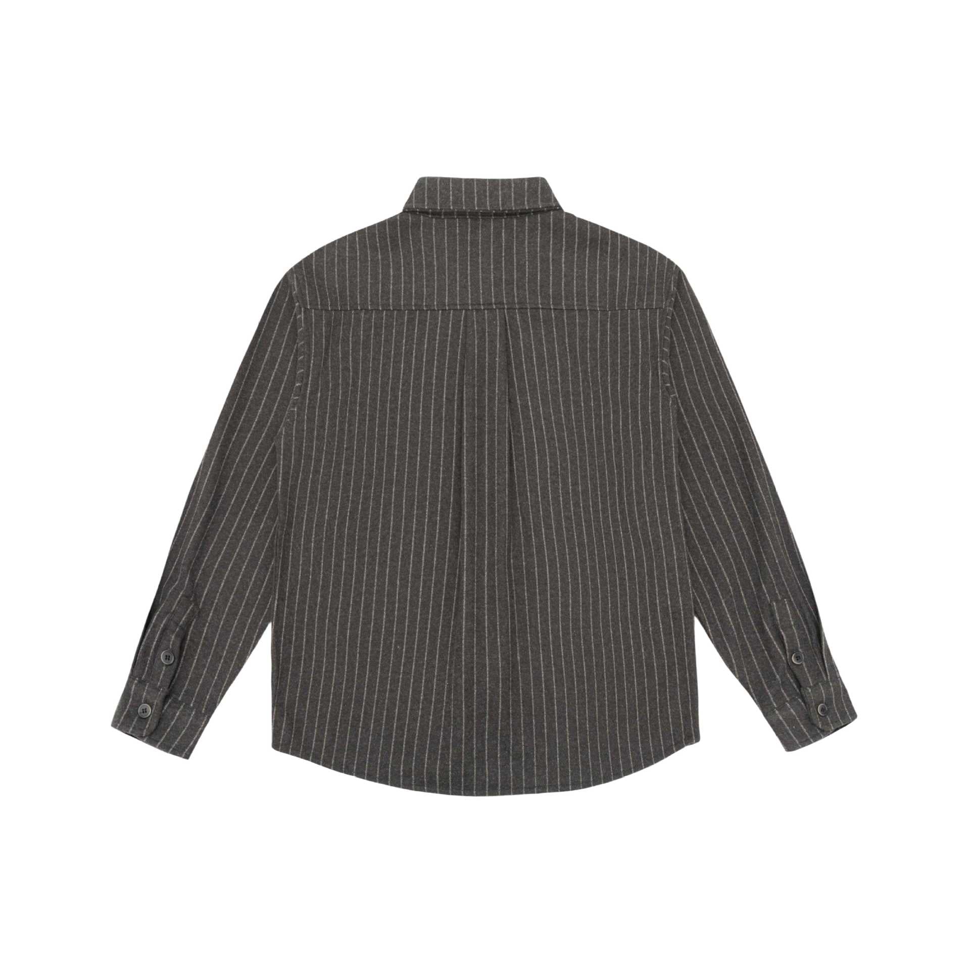Women Oversize Shirt Jacket with Distinctive Shoulder Yoke and Pinstripes Chichicherry