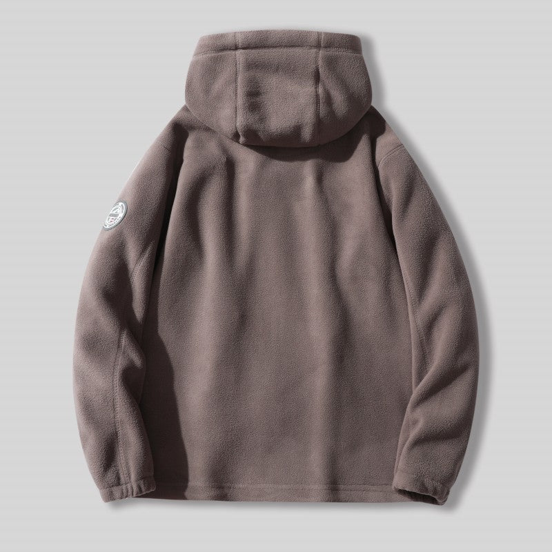 Men's fleece hooded jacket with teddy lining, full zip and utility pockets Chichicherry