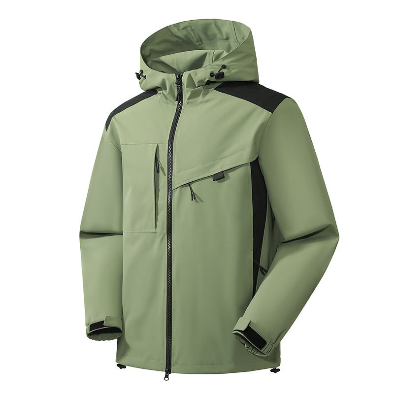 Men's Softshell Outdoor Jacket with Waterproof Membrane and Adjustable Hood Chichicherry