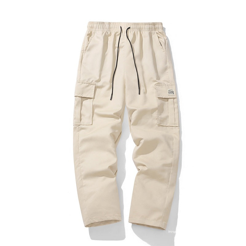 Men's Casual Cargo Jogging Pants with Elastic Drawstring Waistband, Multiple Pockets & Tapered Leg Chichicherry