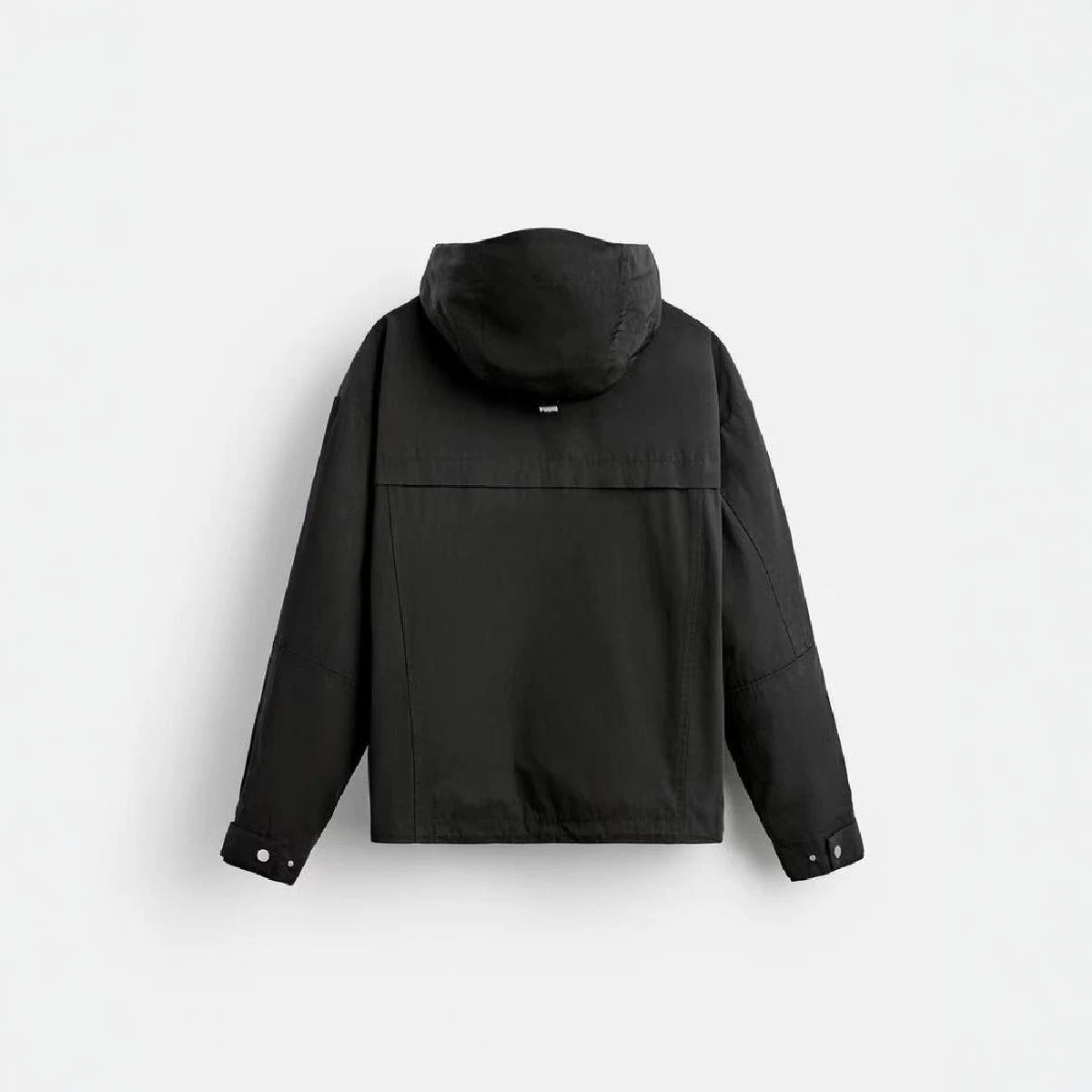 Men's short-cut hooded blouson jacket with patch pockets and two-way zipper Chichicherry