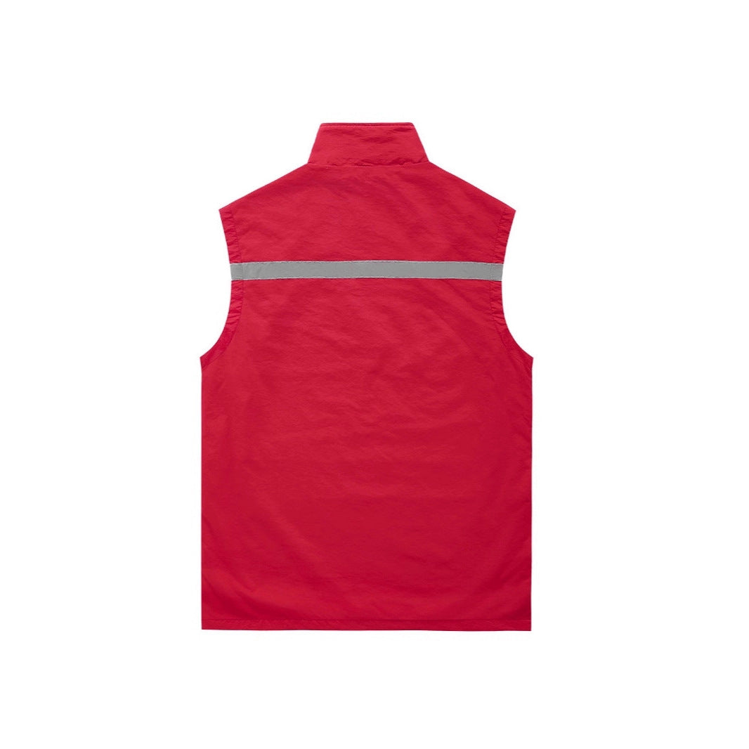 Men's Reflective Work and Safety Vest with Lightweight Mesh Lining Chichicherry