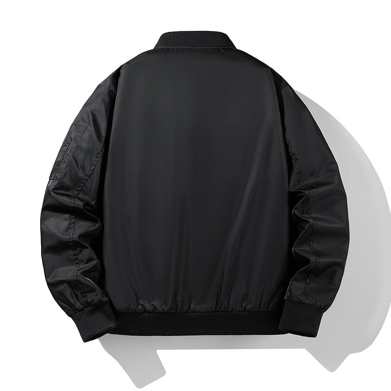 Men's Pilot Bomber Jacket in classic aviator style made of technical nylon with contrasting inner lining, sleeve pocket, and ribbed cuffs Chichicherry