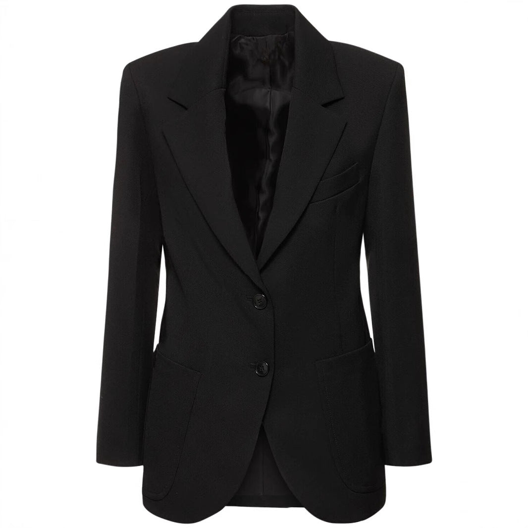 Women Two-Piece Suit Set in Precise Tailoring with Wide Flare and Narrow Shoulder Chichicherry