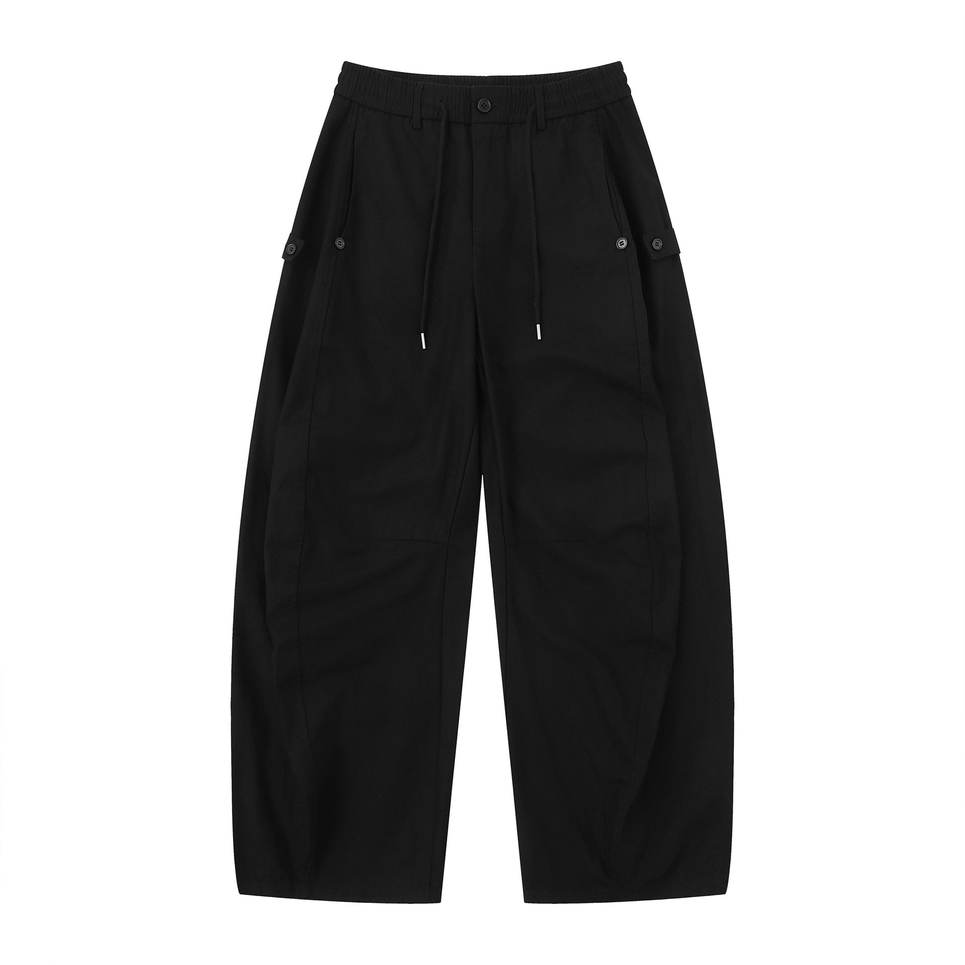 Women's utility-style culotte cargo pants with elastic drawstring waistband and patch flap pockets Chichicherry
