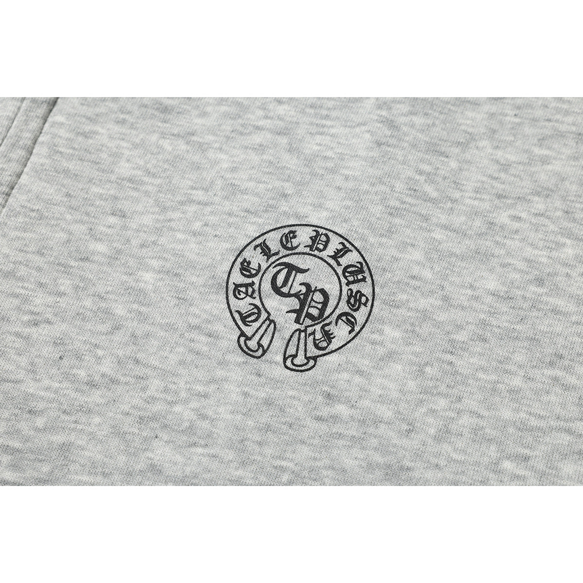 Unisex hooded sweatshirt in urban gothic print with ribbed hem Chichicherry