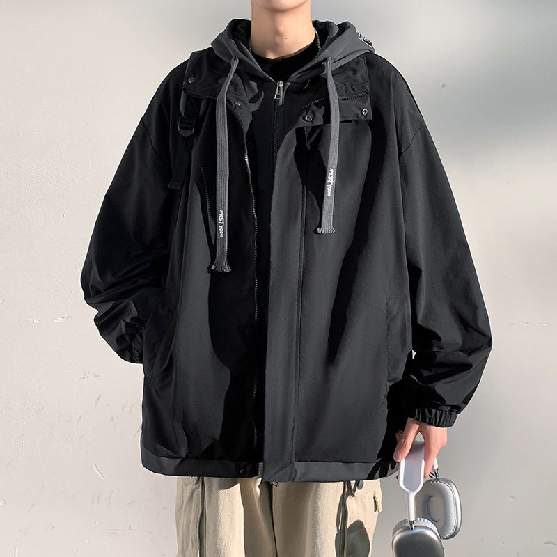 Men's two-layer softshell overlay jacket with hood, wind and water repellent membrane and adjustable hem Chichicherry