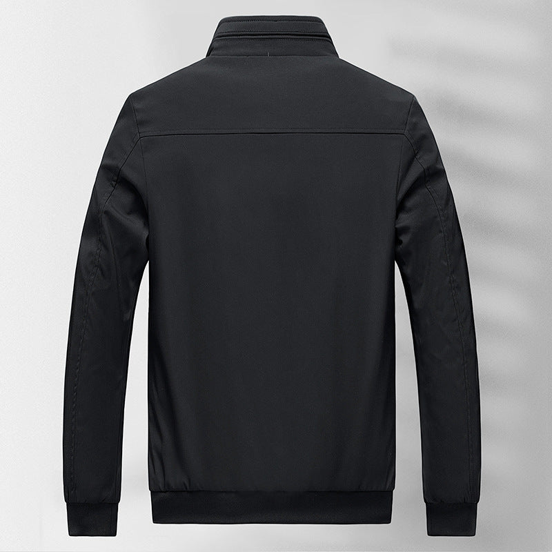 Men's Lightweight Quilted Bomber Jacket with Stand-up Collar, Padded Inner Lining and Ribbed Cuffs Chichicherry