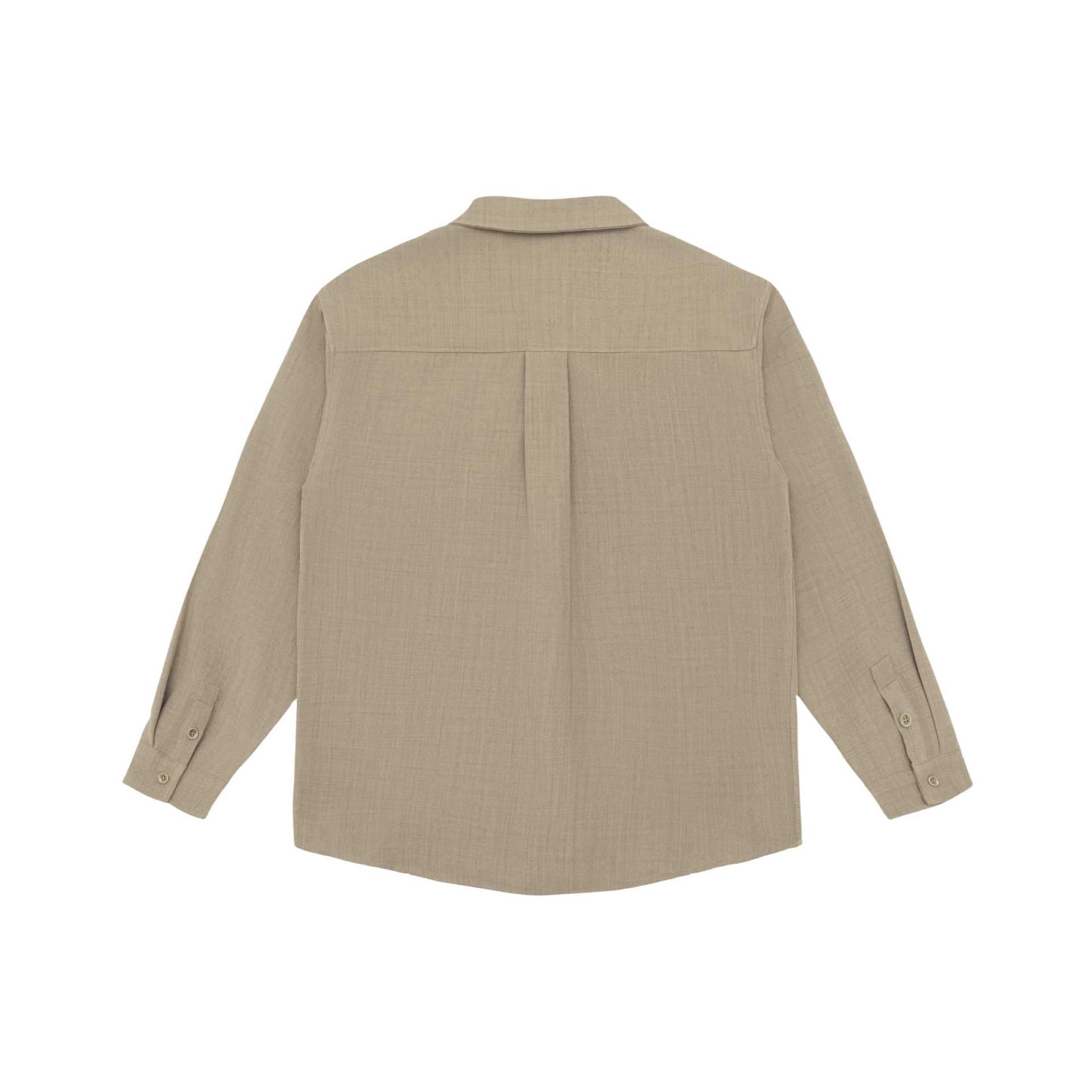 Unisex Lightweight Shirt Jacket in Overshirt Style made of Linen-Cotton Blend with Chest Pocket and Rounded Hem Chichicherry